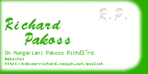 richard pakoss business card